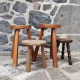 Tripod stool with spool legs