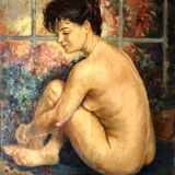 "At the bottom of the garden", painting