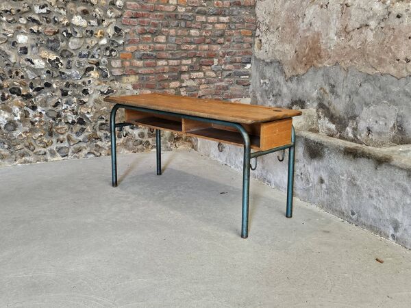 Bureau d'écolier double avec casier, 1960