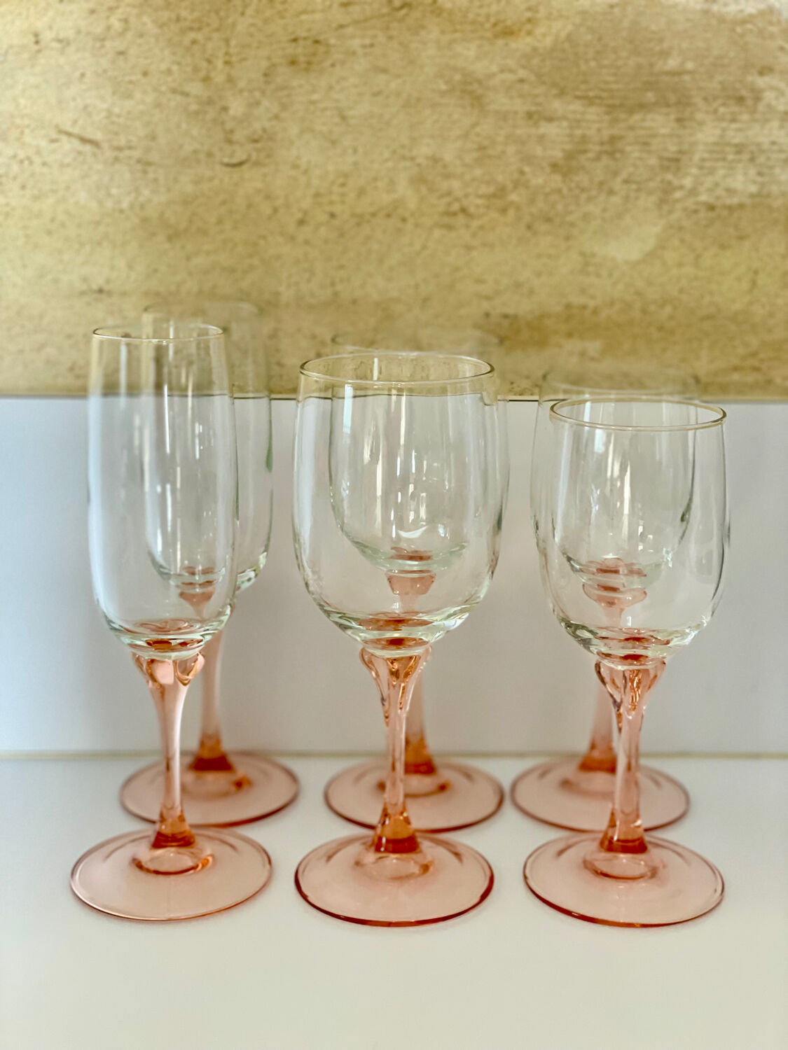 Set of 6 two-tone pink stemmed glasses Luminarc Véronèse