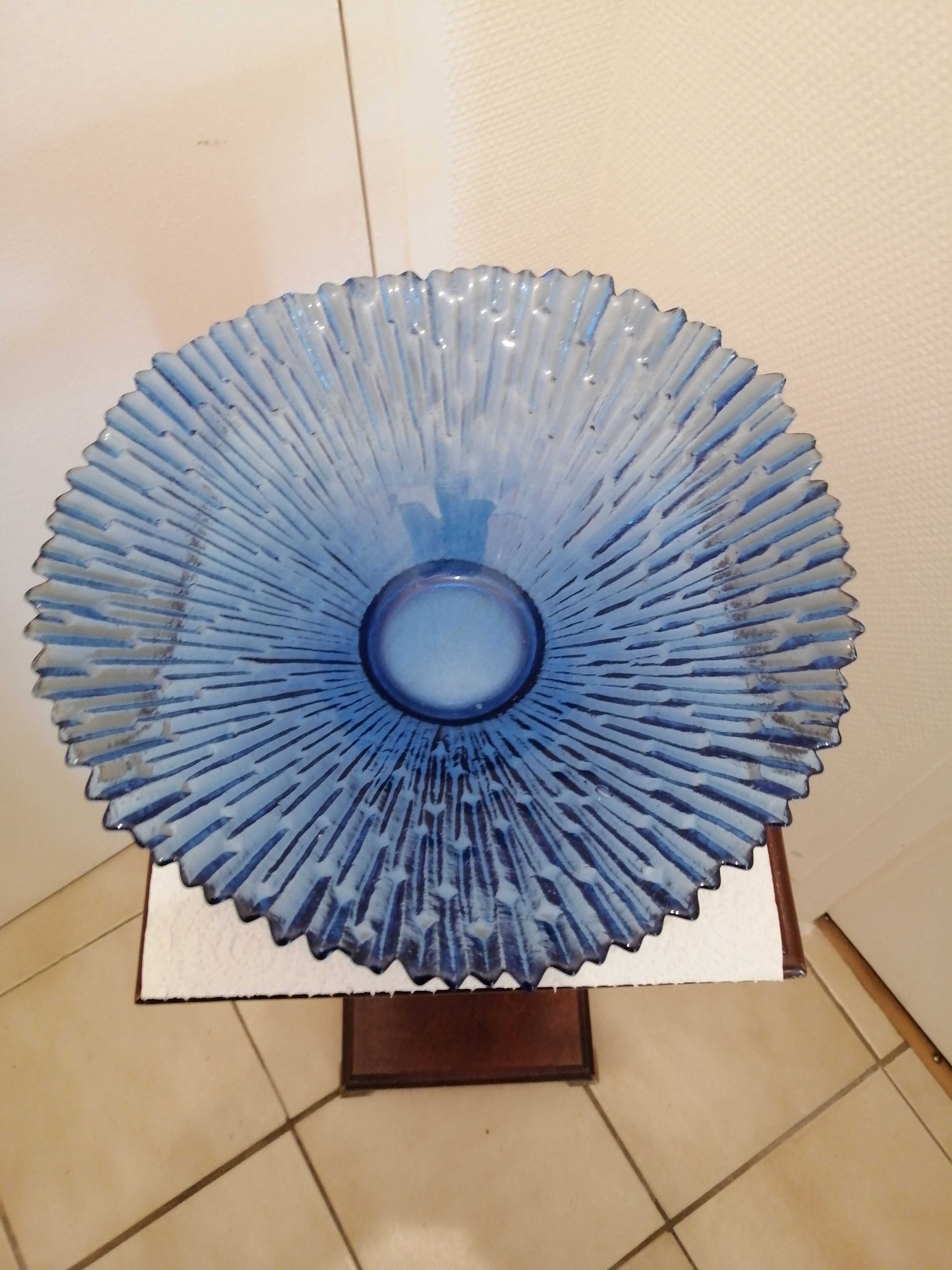 Blue glass bowl