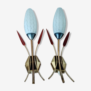 Paire d'appliques vintage Lunel
