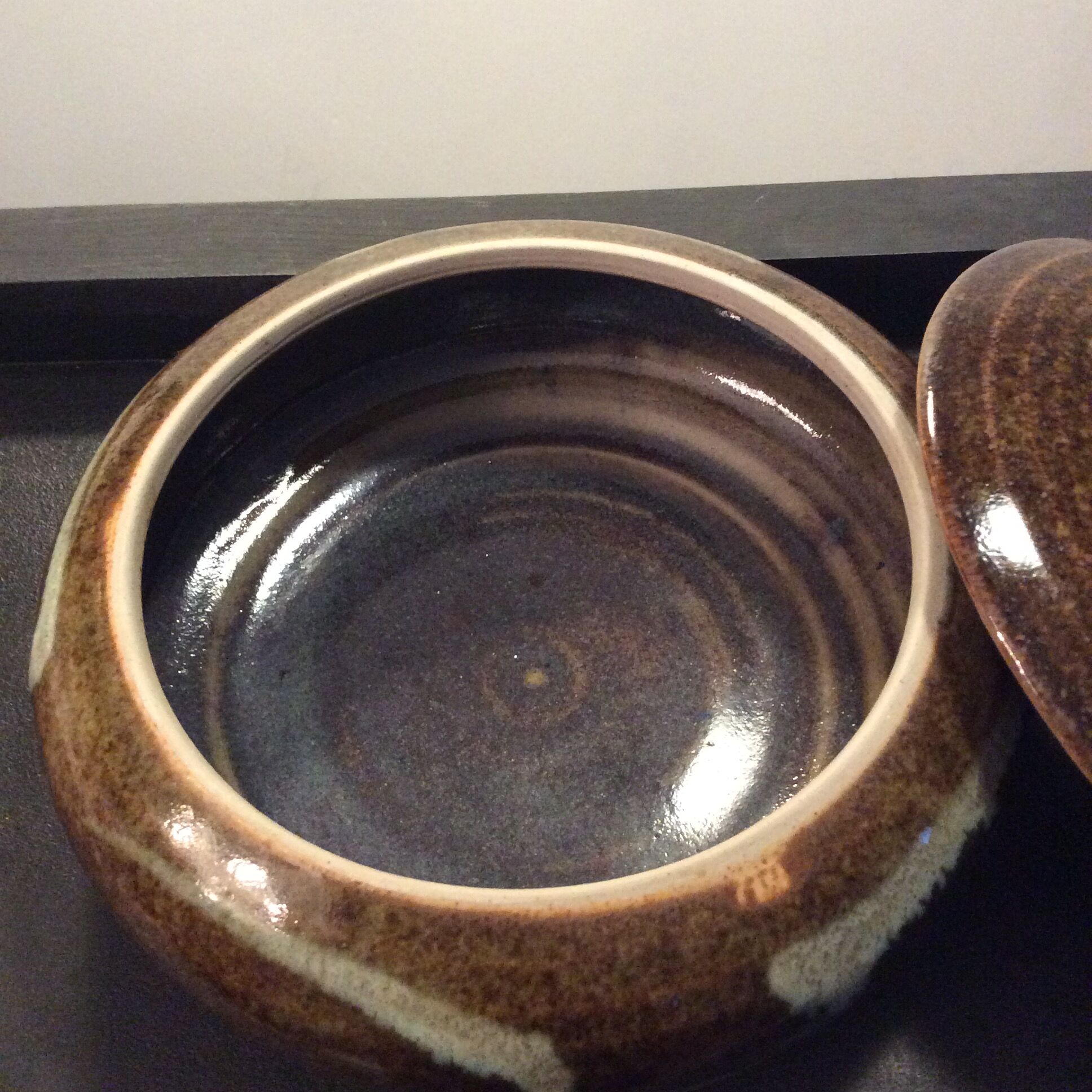 Empty vintage ceramic pocket signed Duguet