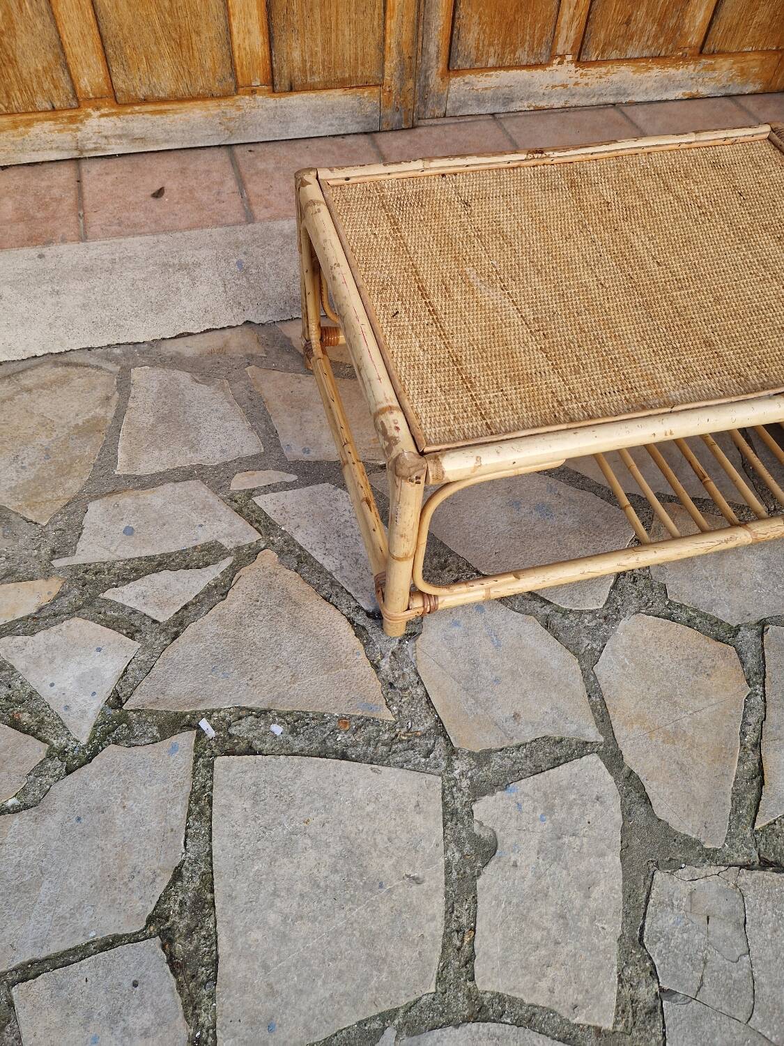 Vintage rattan coffee table