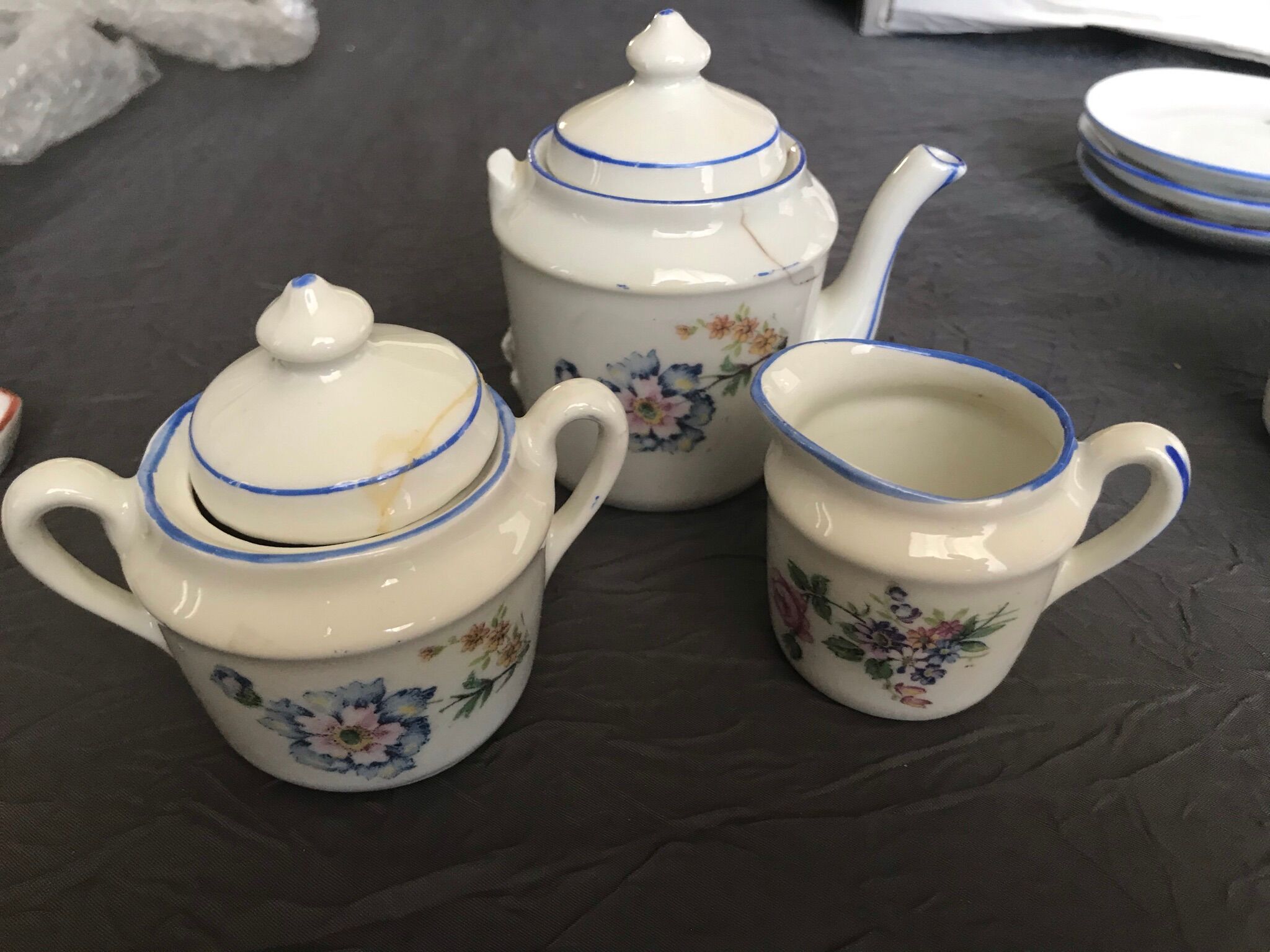 Antique toy porcelain dinette 1960s