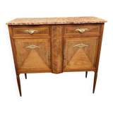 Marquetry and marble sideboard