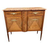 Marquetry and marble sideboard