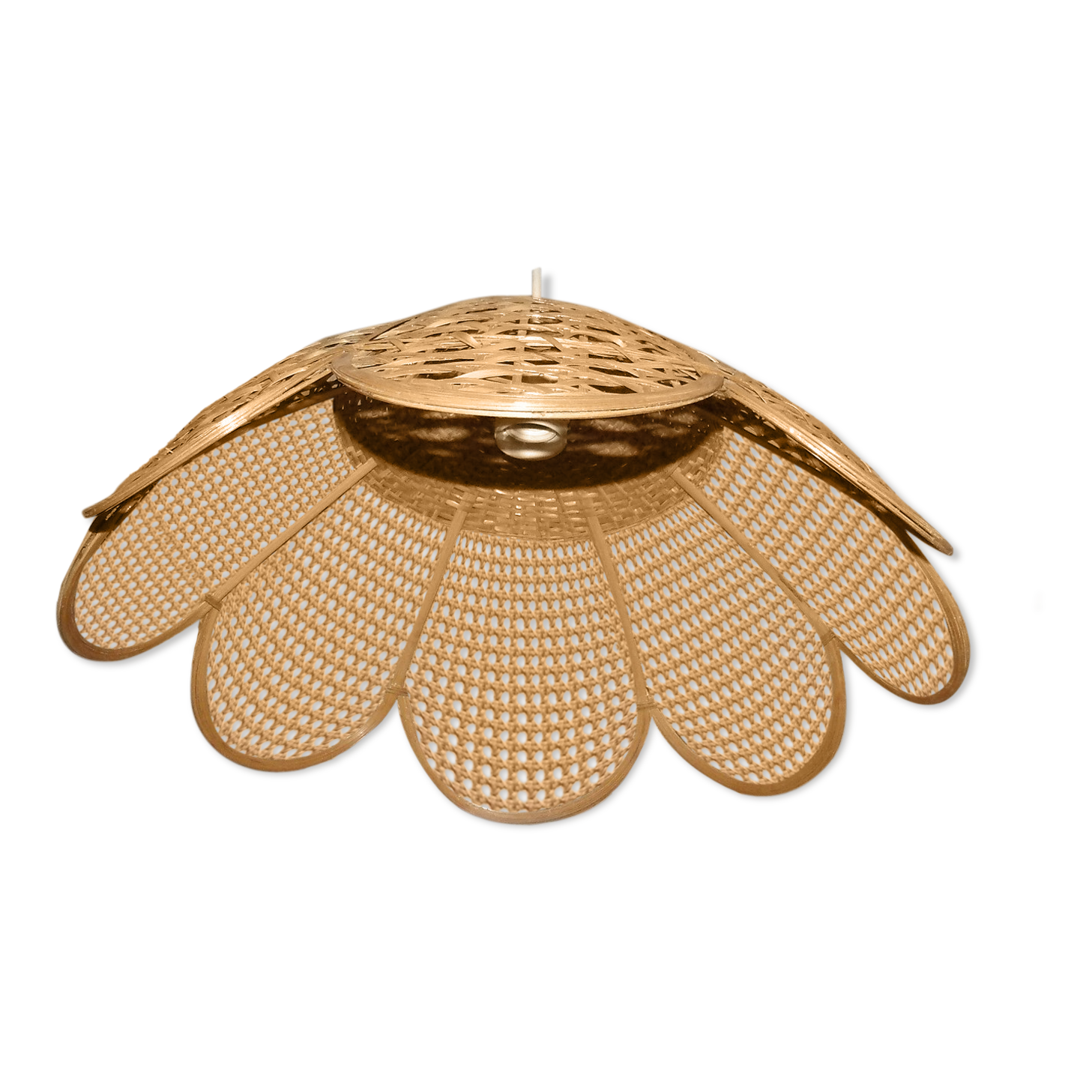 Suspension in wicker and rattan