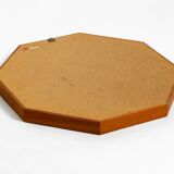 Very nice 1960s octagonal teak wall mirror | 45cm
