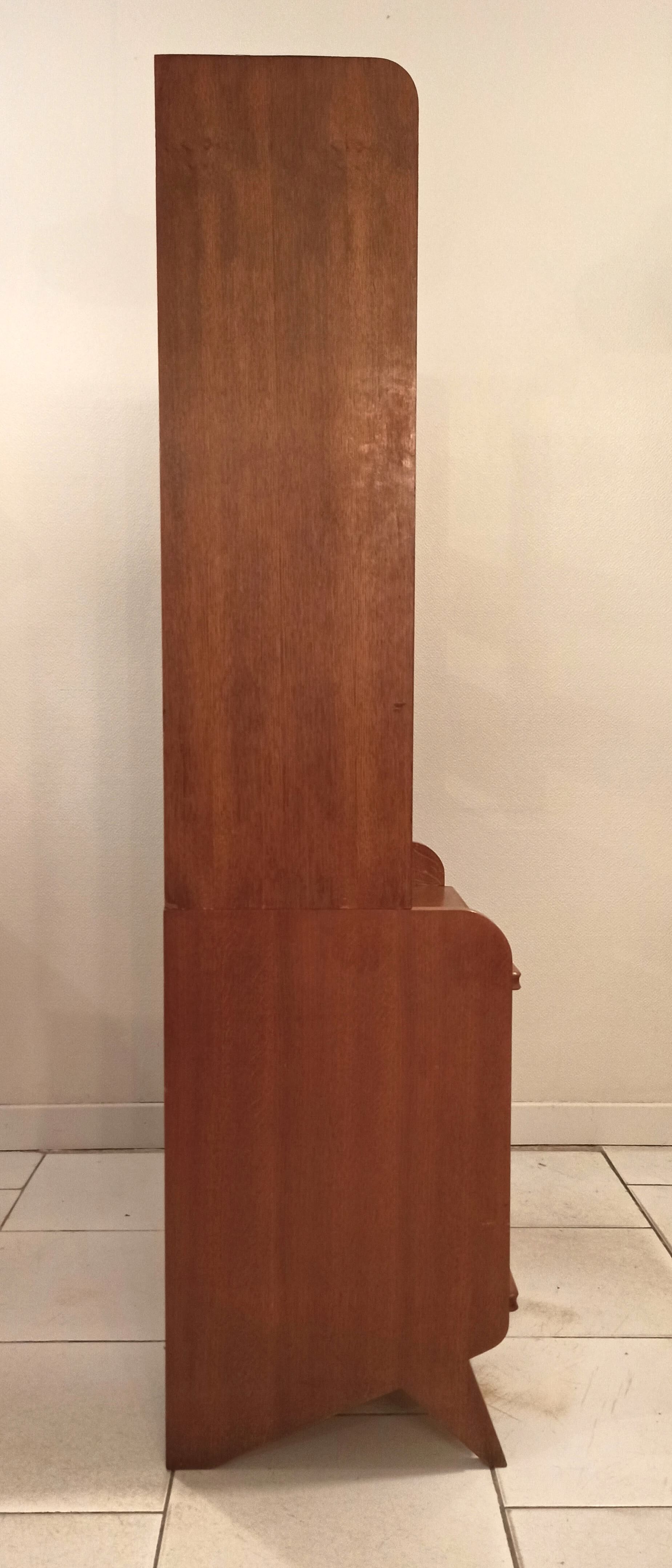 Vintage bookcase 1960 compass feet Scandinavian style