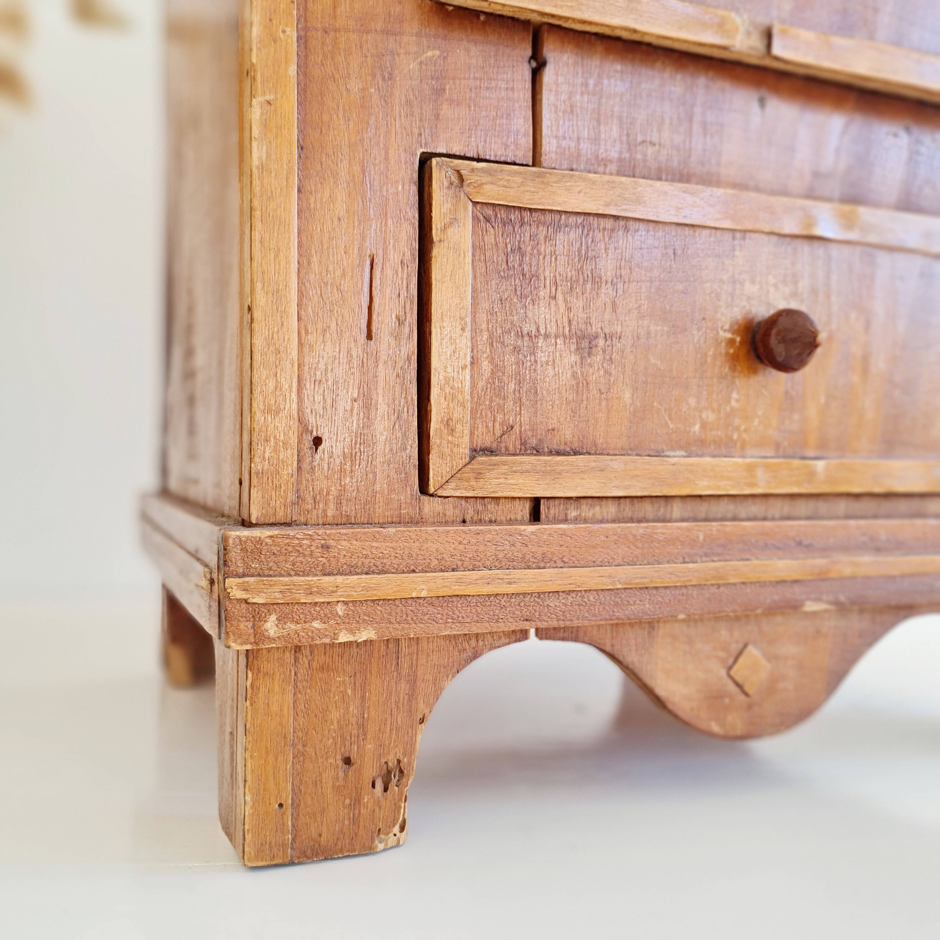 Bedside table, antique piece of furniture with drawers