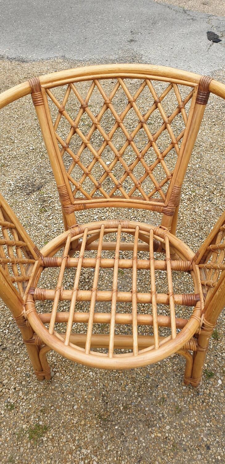 Pair of bamboo armchairs