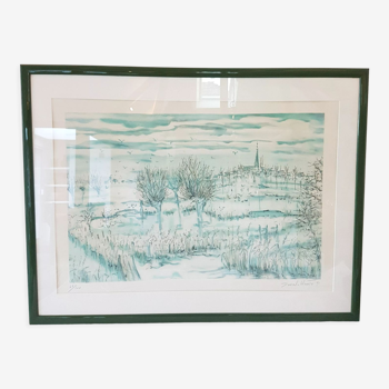 Watercolor Norman bocage signed