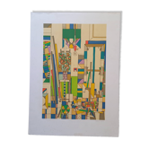 The cubist workshop, original silkscreen by Sergio de Castro (1922-2012)