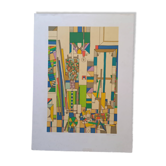 The Cubist Workshop, original screen print by Sergio de Castro (1922-2012)