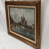 Painting Oil on canvas signed -Paris— dimensions: height -48cm- width -60cm-