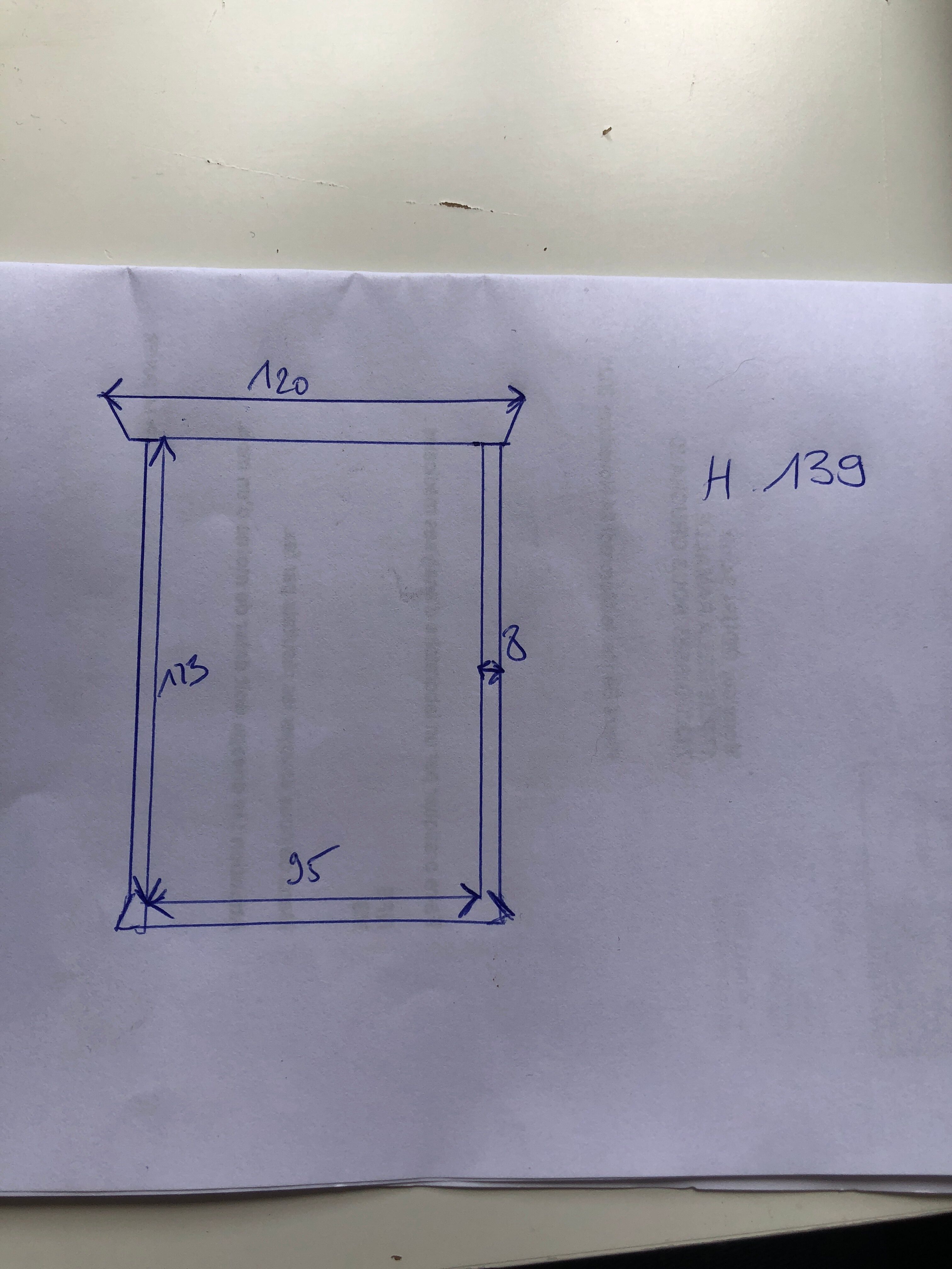 Rectangular mirror, wooden trumeau 120x139
