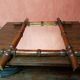 Old bamboo style wooden mirror decoration 43x48 vintage