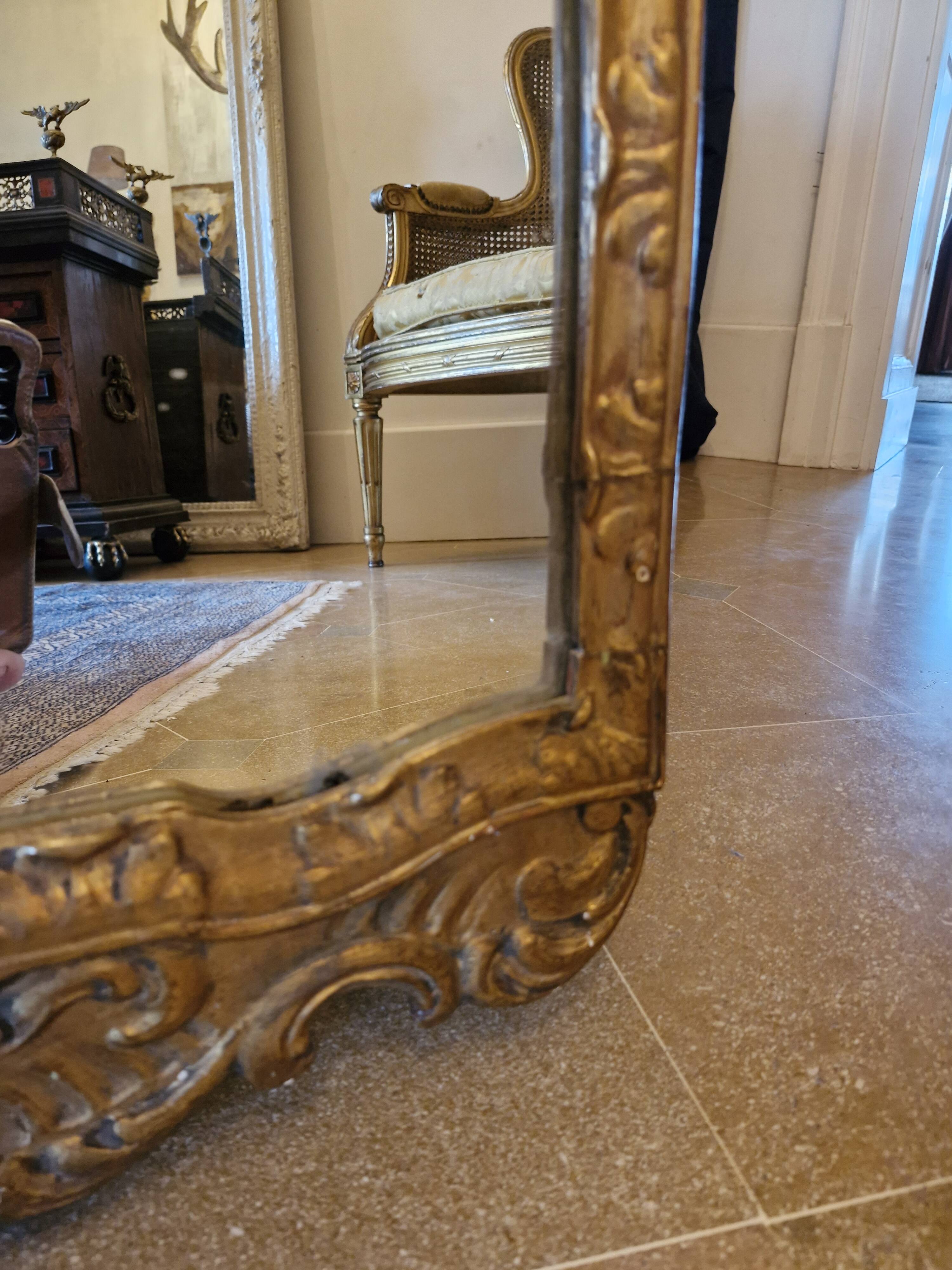 Golden wood mirror