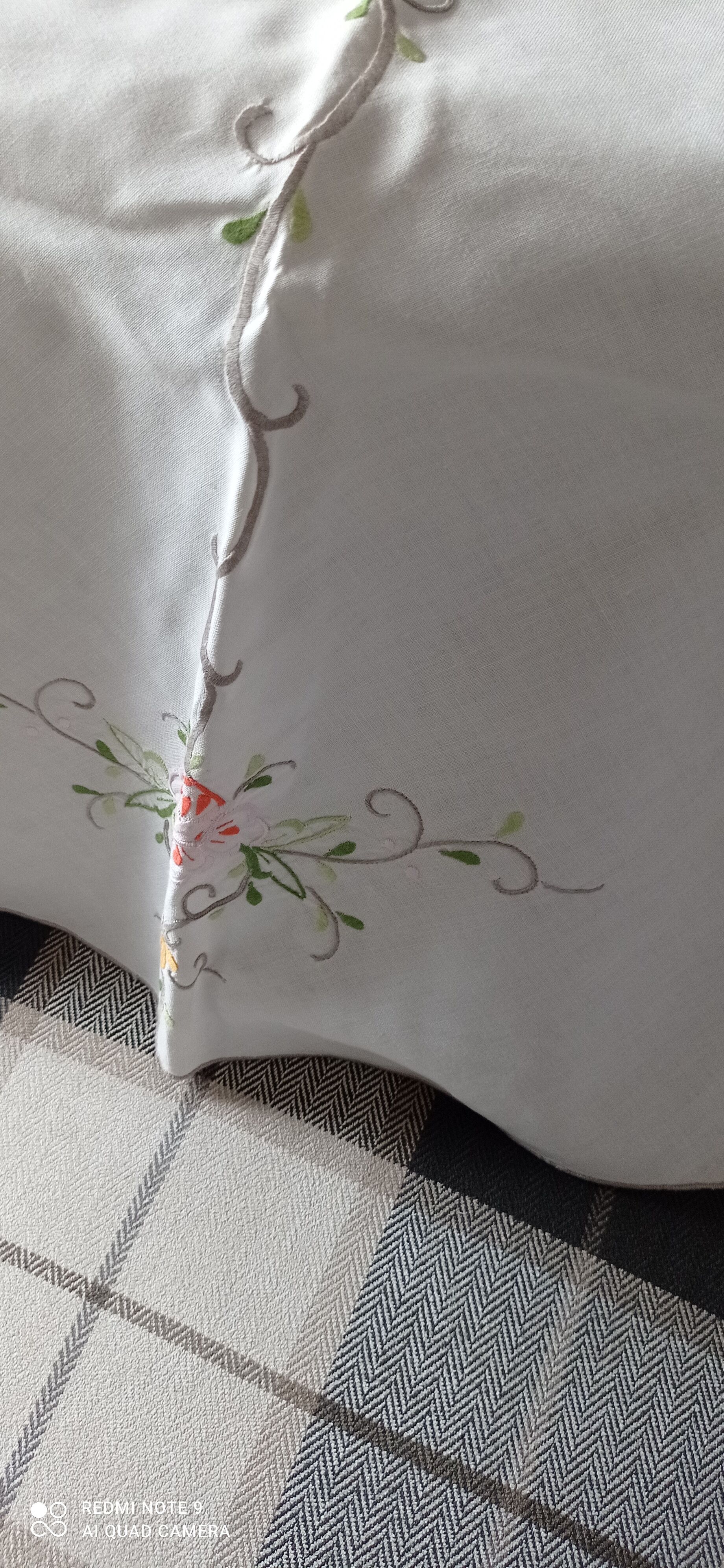 Antique embroidered tablecloth and towels