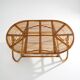 Table basse ovale en osier, années 1950