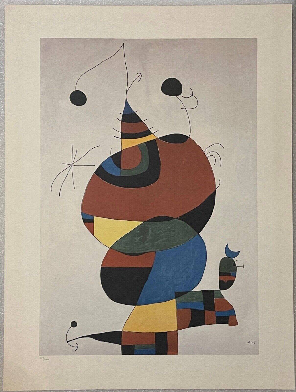 Joan Miró lithograph Woman bird star (Homage to Pablo Picasso 1966) Miro
