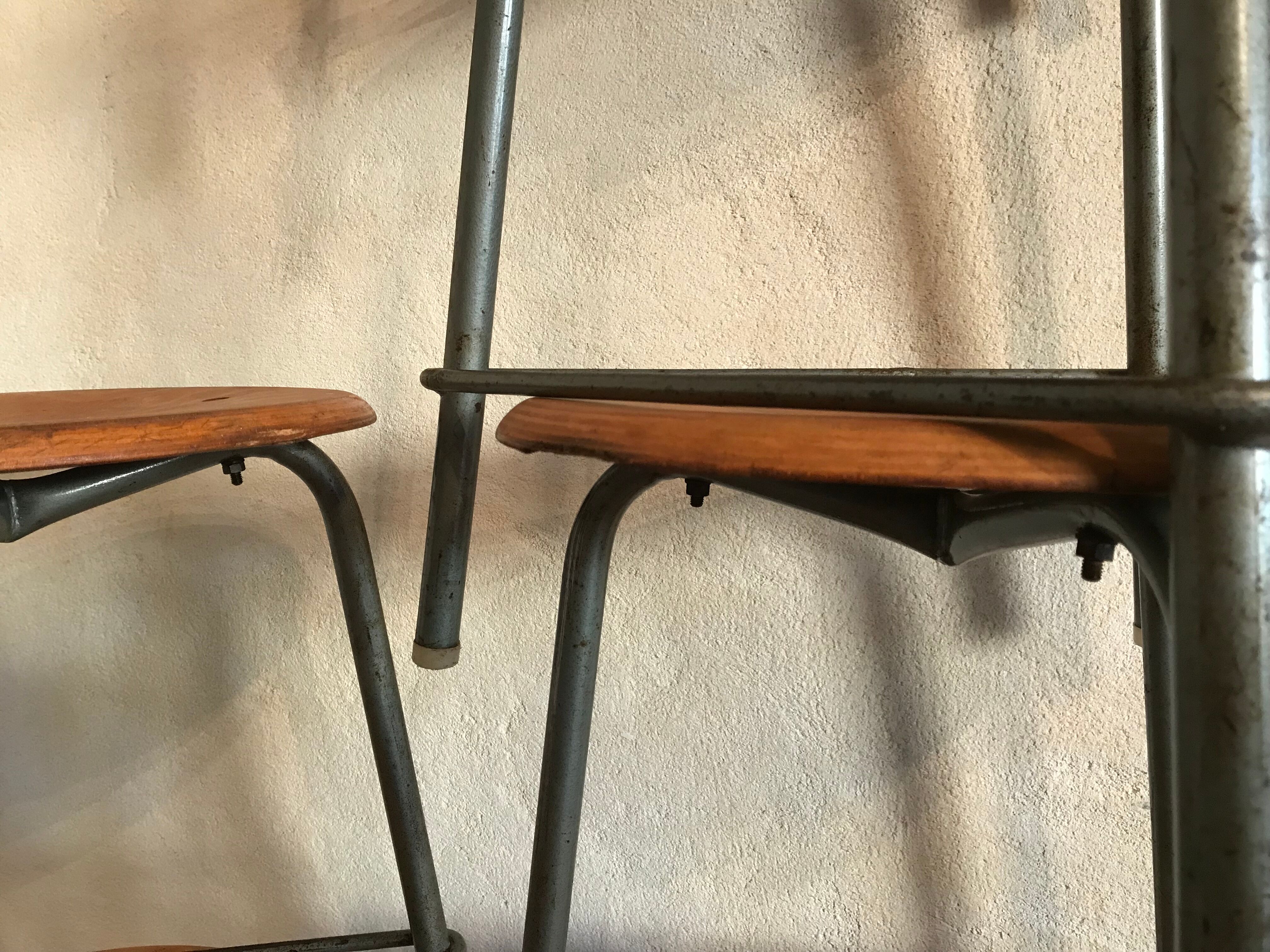 Lot de 7 tabourets tripodes vintage style industriel 1960-80’s