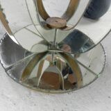 Art Deco coffee table, side table, with mirror glass and walnut veneer, 1930s