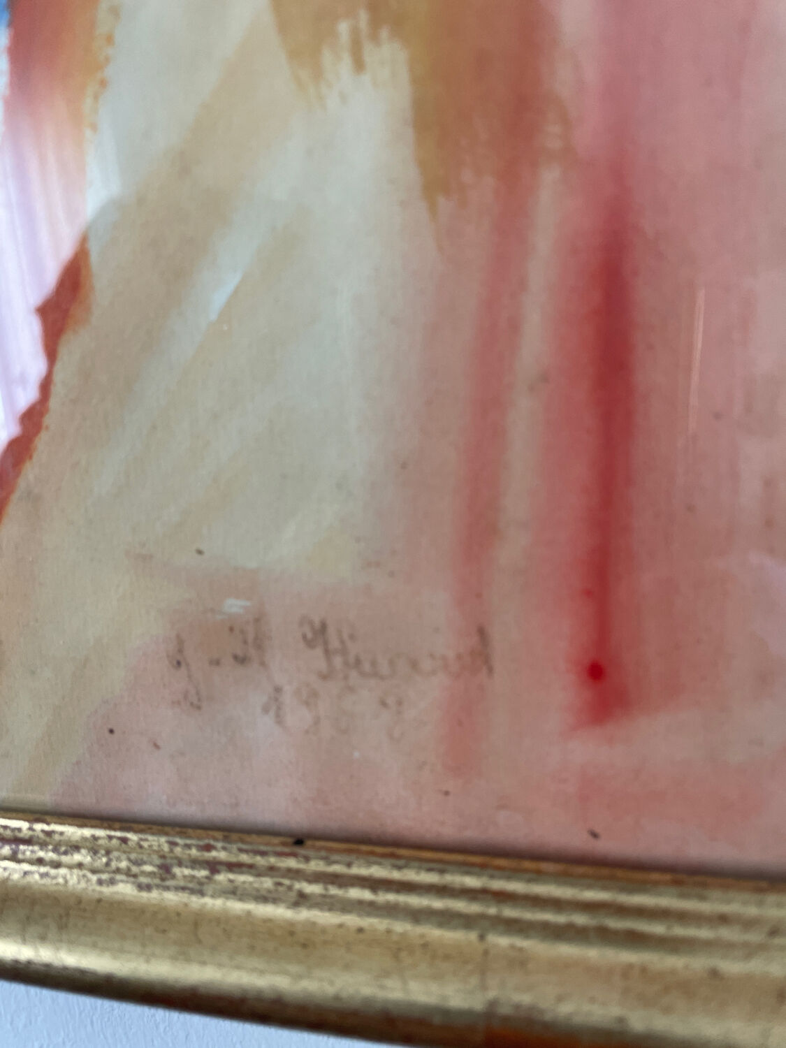 Abstract art painting signed