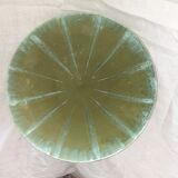 Hollow dish in english green varnished sandstone
