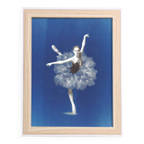 Original cyanotype print "the dancer in motion" 21 x 27 cm with frame