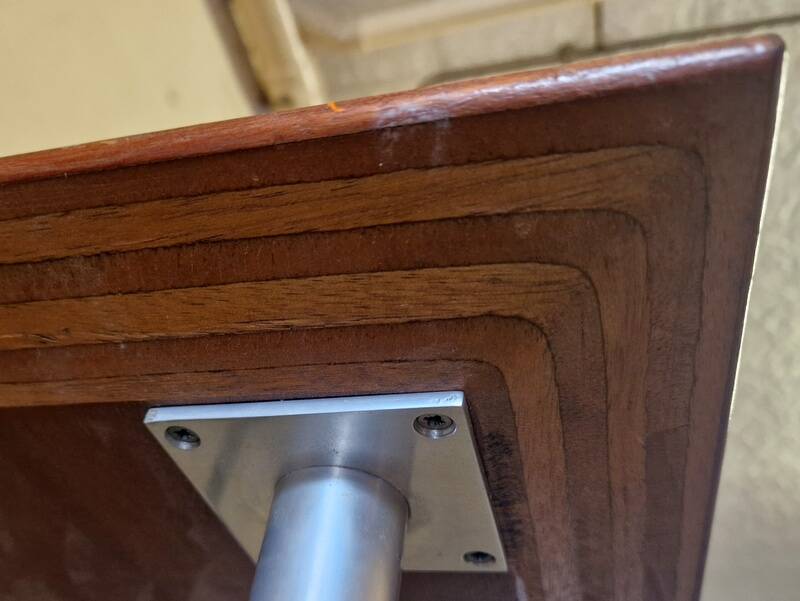 Etienne Fermigier (1932-1973) Aluminium table and black lacquered metal 1960