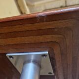 Etienne Fermigier (1932-1973) Aluminium table and black lacquered metal 1960