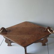 Brutalist coffee table from the 1950s – Solid oak – Handmade assembly