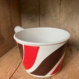 Vintage Le Creuset enameled cast iron fondue pot from the 1970s