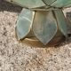 Pair of designer table lamps in turquoise blue green capiz mother-of-pearl from the 70s