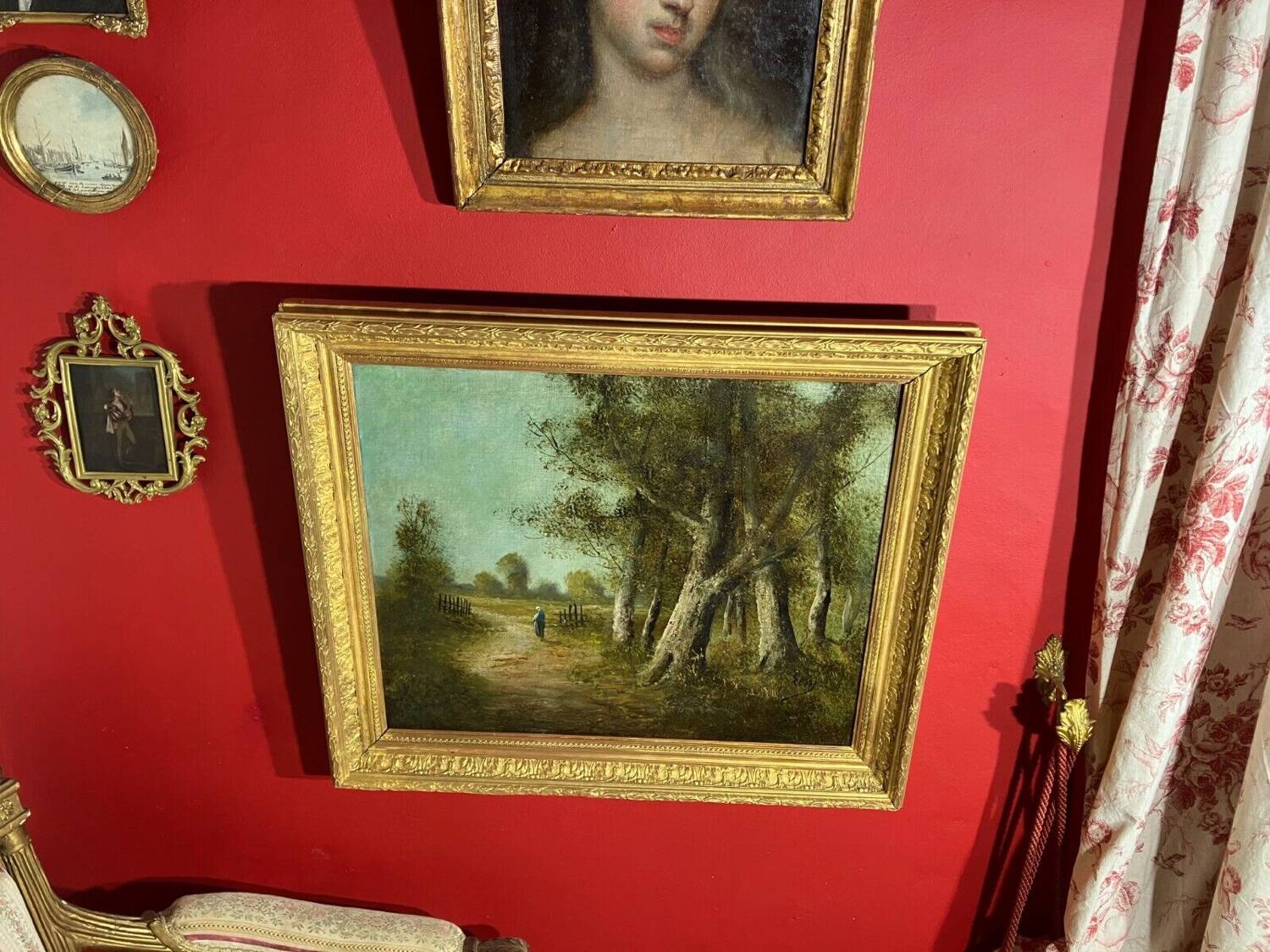 Barbizon School signed, 19th century oil on canvas representing a landscape