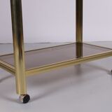 Hollywood Regency trolley with smoked glass