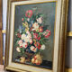 Vintage painting oil on canvas still life with flowers circa 1970