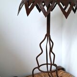 Handcrafted openwork wrought iron lamp
