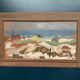 Original Swedish Oil on Panel – “Coastal Village” by Frans Lundberg Vintage