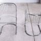 Pair of vintage Rinaldi style chrome chairs