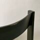 Bottle green patinated wooden straw chair, France 1950
