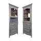 Pair of re-edged corner cabinets