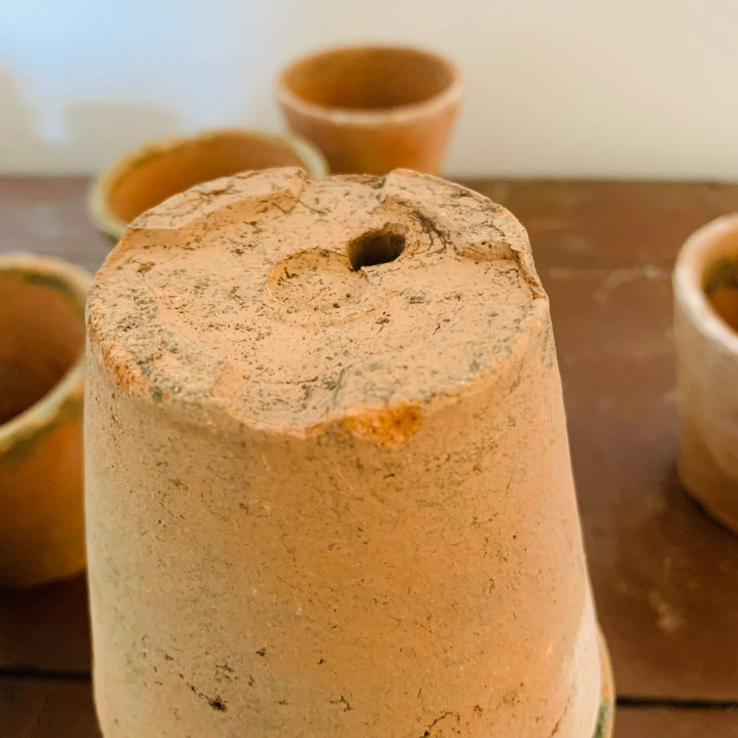 Set of 10 terracotta pots circa 1930 graineterie