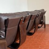 Canapé Panda d'Ake Fribyten pour Nelo Sweden (Roche Bobois) en bois et cuir.