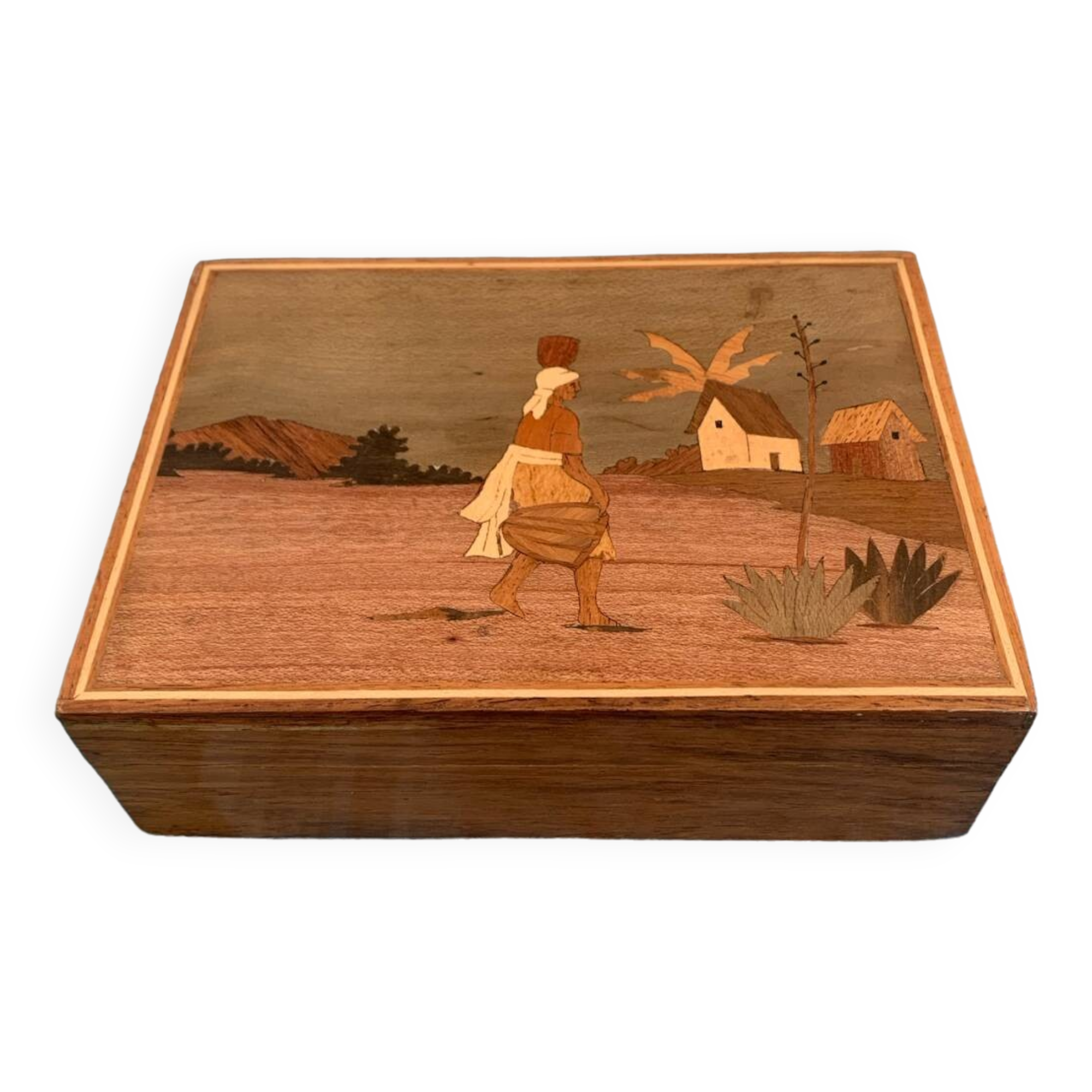 Inlaid wooden box