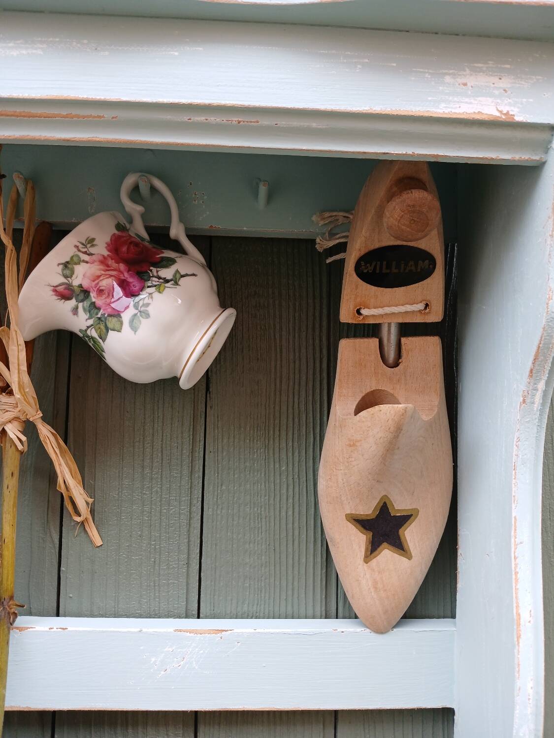 Revamped antique wall shelf