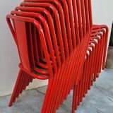 Series of 12 Tolix bistro chairs by Xavier Pauchard model T4 - 1950s