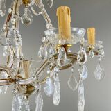Crystal and brass chandelier, early 20th century